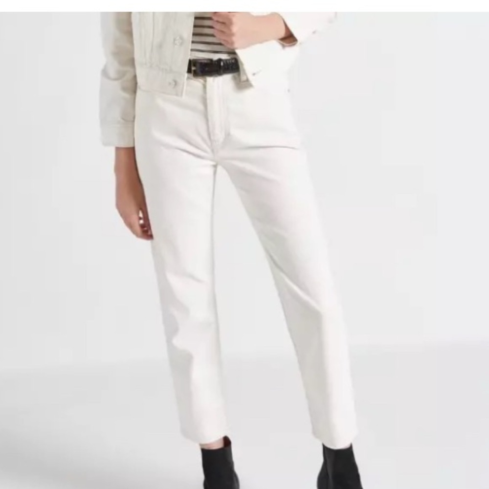 NWT Current Elliott the Vintage Cropped Slim Jeans Sz 27 Off White